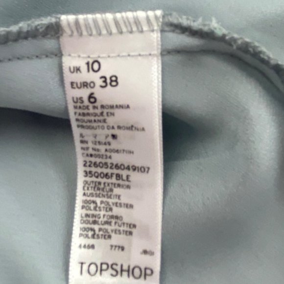 Topshop Gray Blue Flair Sleeve Long Sleeve Cheetah Print Romper size 6 - Picture 8 of 9